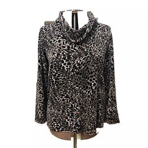 White Stag. Sz Large. 12-14. Velour Cowl Neck Long Sleeve Knit Pullover. B37